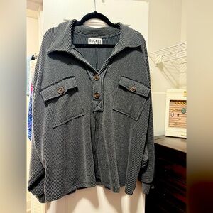 Bucket List Over-sized grey sweater